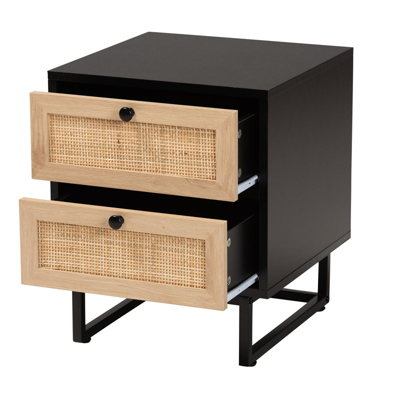 Asleigh 15.7'' W 2-Drawer Nightstand in Espresso Brown