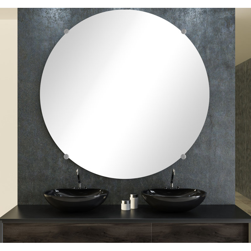 Miroir d'appoint Sans Cadre, Chrome, 29 po x 29 po