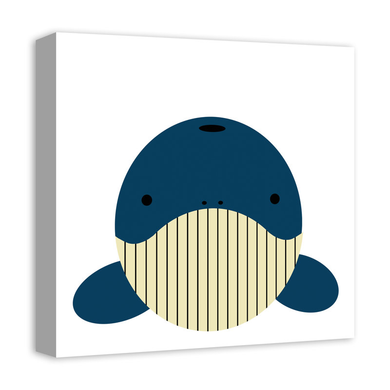 Whale Face - Wrapped Canvas Graphic Art, 16" H x 16" W x 1.25" D