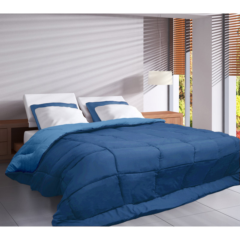 All Season Down Alternative Comforter, 220 x 240 cm, Blue/Pink