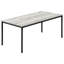 Table contemporaine 3 avec surfaces grises et éléments en métal noir Poignée en stratifié chic