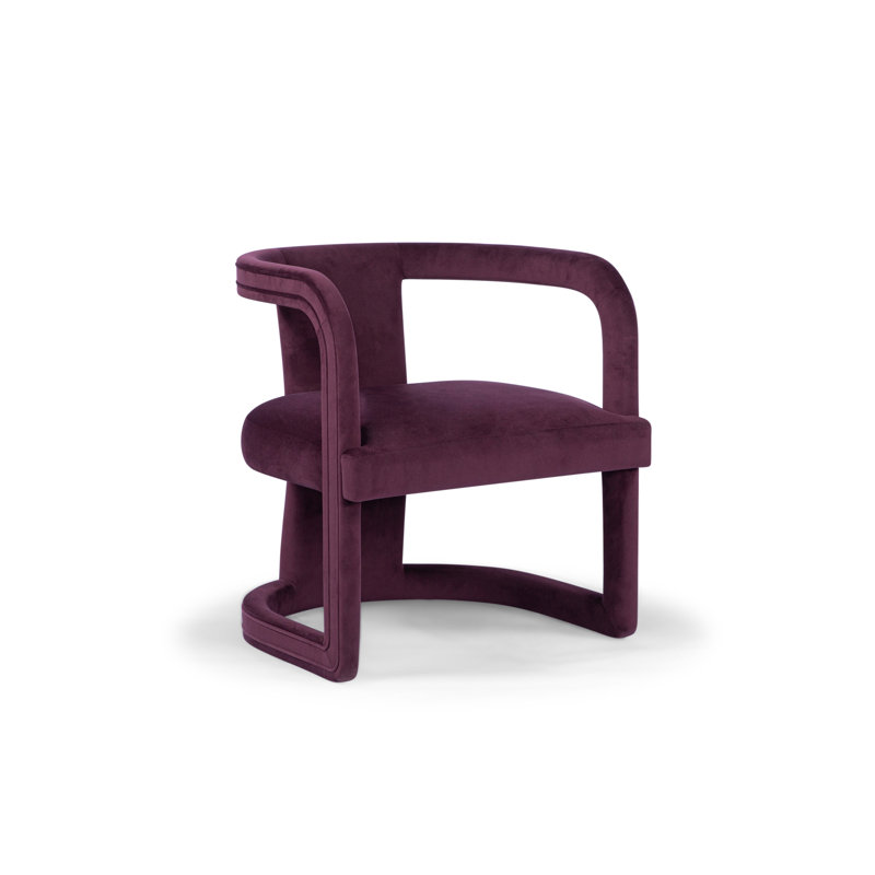 Metro Barrel Chair, Stax Plum Performance Velvet