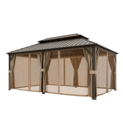 18 Ft. W x 12 Ft. D Outdoor Metal Patio Hartop Gazebo