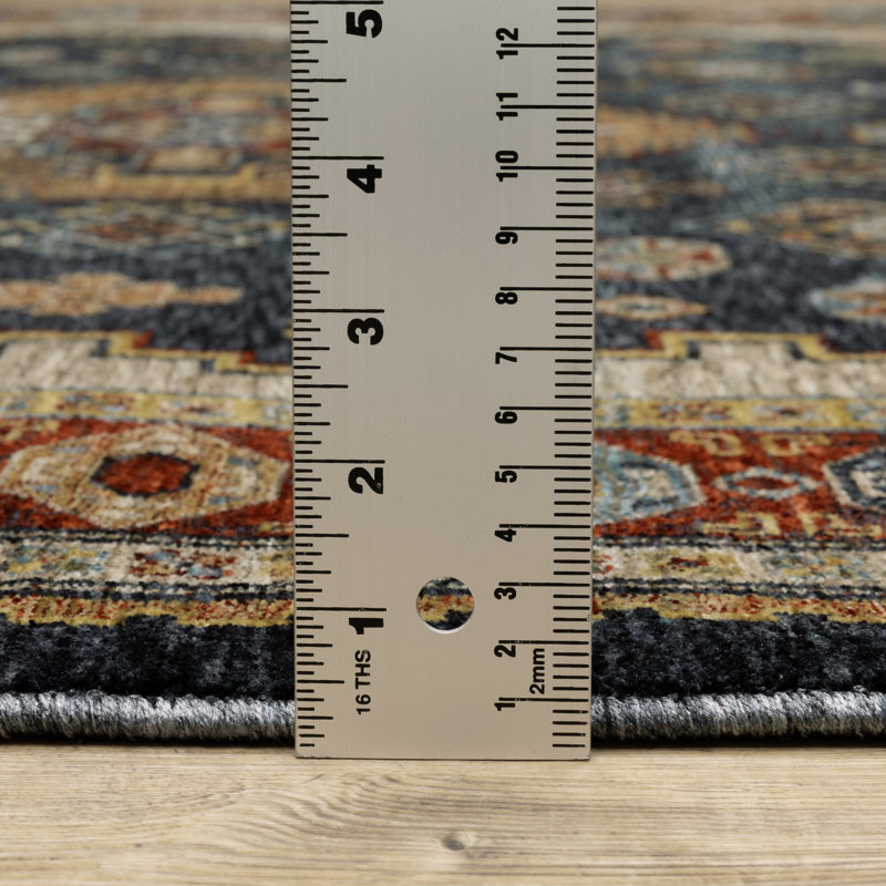 Tapis oriental bleu / brun Hovis, Rectangle 2 pi x 3 pi