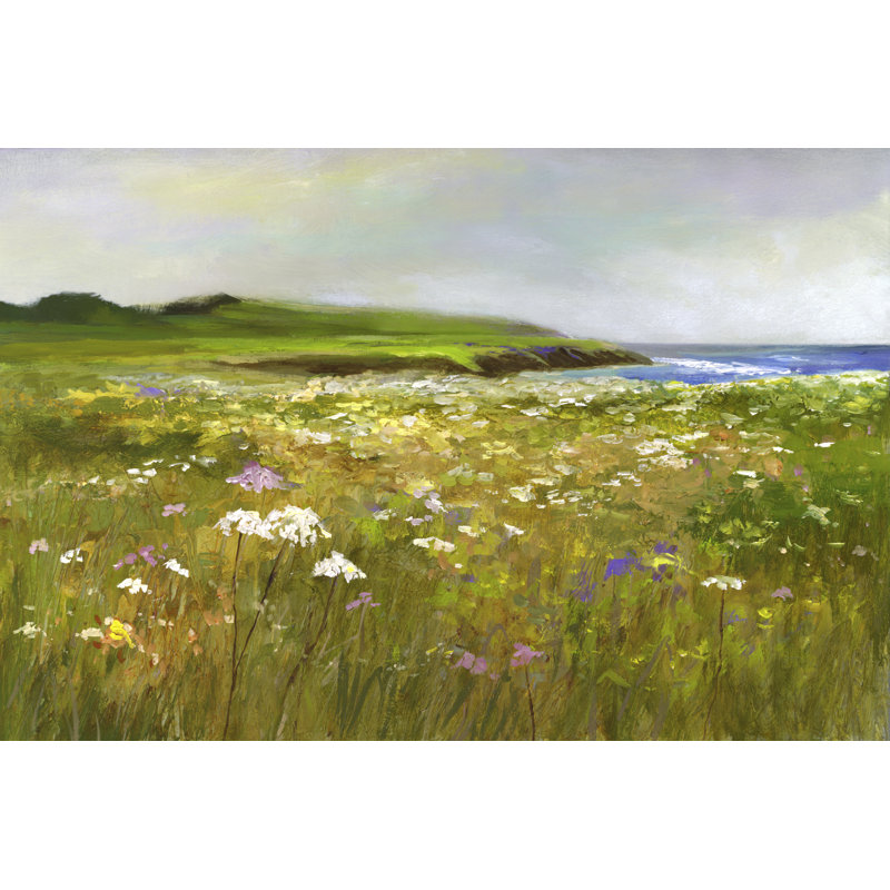 Montara Bluffs by - Painting, 81 cm H x 122 cm W, Black Floater Framed