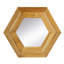 Miroir hexagonal 18,5 "x 18,5" avec cadre en bois, décoration murale pour le couloir de la salle de bain