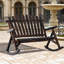 Chaise berçante double en bois rustique Adirondack