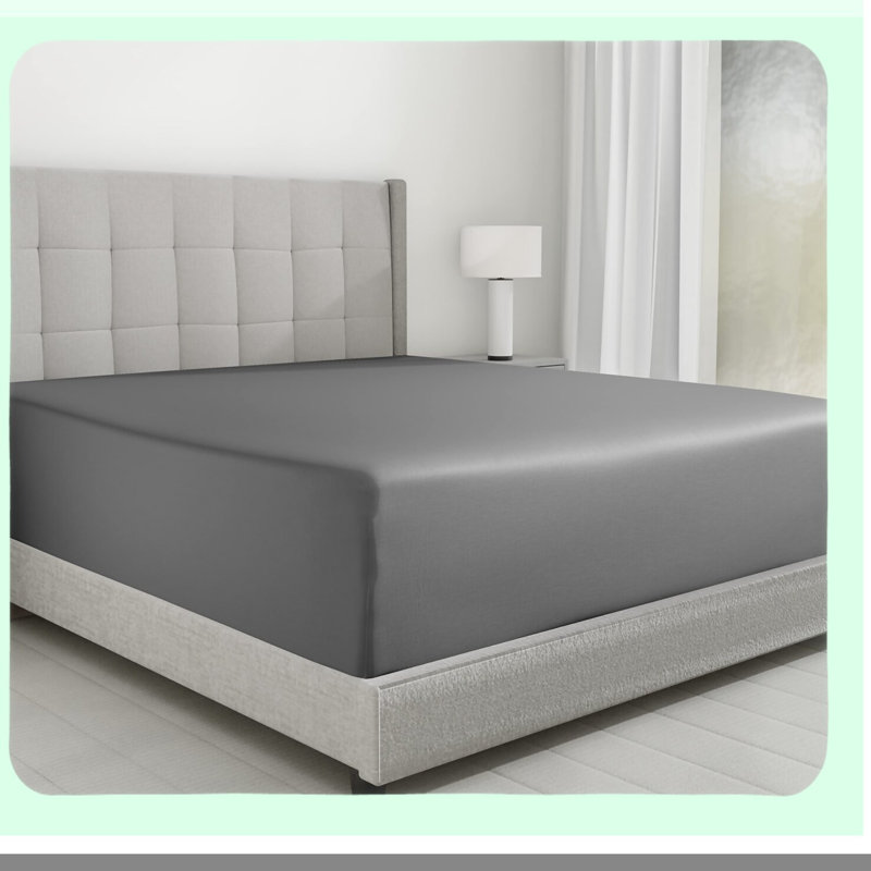 Ultimate Comfort Cotton Fitted Sheet - 600 Thread Count, Deep Pocket, Sateen Weave, Hotel Quality, Gray - LuxeFit Bedding