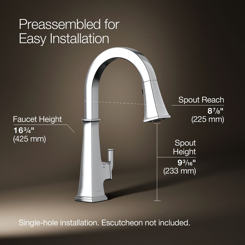 Riff Touchless Pull-Down Kitchen Sink Faucet, Polished Chrome