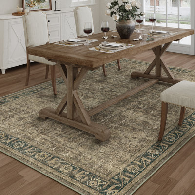  Vintage Classic Oriental Area Rug in Brown