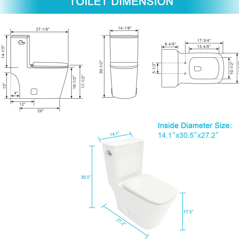 Toilette monobloc en céramique avec chasse d'eau impeccable et économique - siège à fermeture en douceur, chasse d'eau à siphon, faible absorption d'eau, stabilité et stabilité
