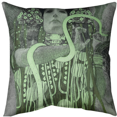 Gustav Klimt Reversible Throw Pillow