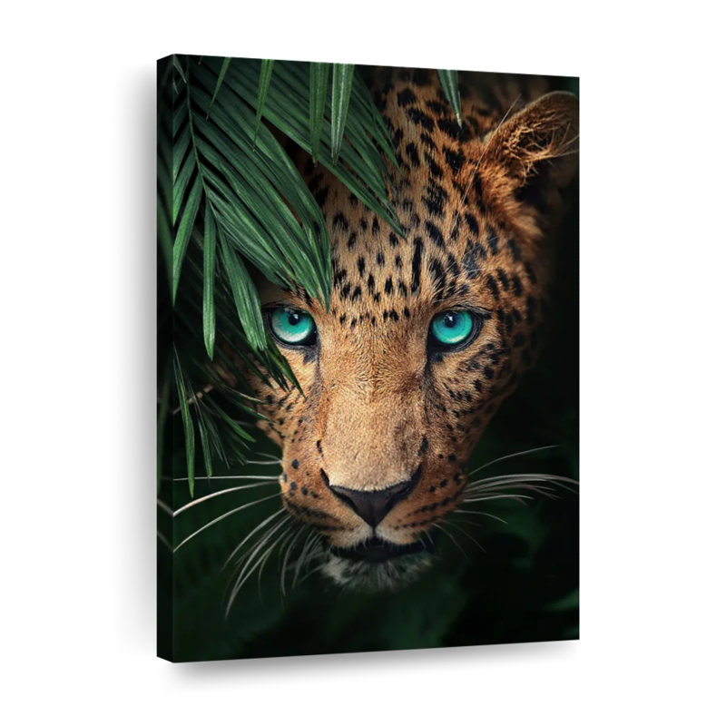 «Leopards Turquoise Eyed Leopard», reproduction sur toile, H 30 po x l 20 po x P 1,25 po
