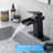 Contemporary Black Waterfall Faucet, Bathroom Sink, Deck Plate, One Handle, Solid Brass Modern Faucet With Plate And Waterfall, Black, Construction-121628091