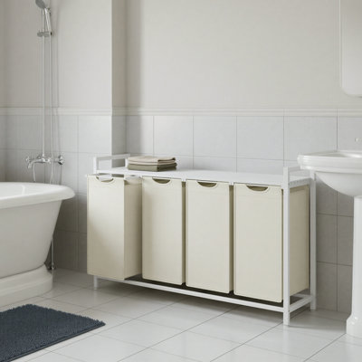 Laundry Hamper with 4 Pull-Out And Removable Bags