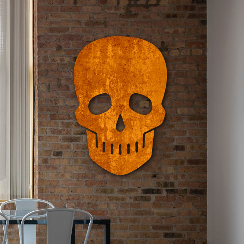 Découpe d'Halloween en bois «Skull», H 40 po x l 32 po