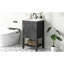 Meuble-lavabo de 20 po avec lavabo, armoire de rangement peinte en noir, porte et lavabo de style tendance, étagère et rangement, fermeture en douceur chic-118731782