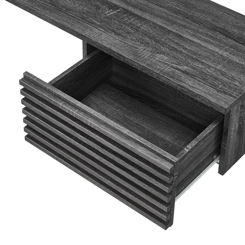 Bureau de coin mural Render par Modway, Gris anthracite