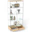 Vitrine en verre de style antique - bibliothèque moderne à DEL avec grands tiroirs, 2 portes et 4 tablettes, assemblage rapide pour la décoration intérieure-116661077