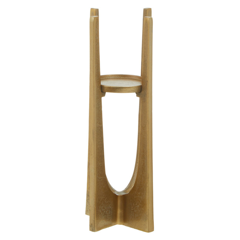 Kamakou Metal Tabletop Tealight Holder, Gold, 31cm H x 12cm W x 12cm D