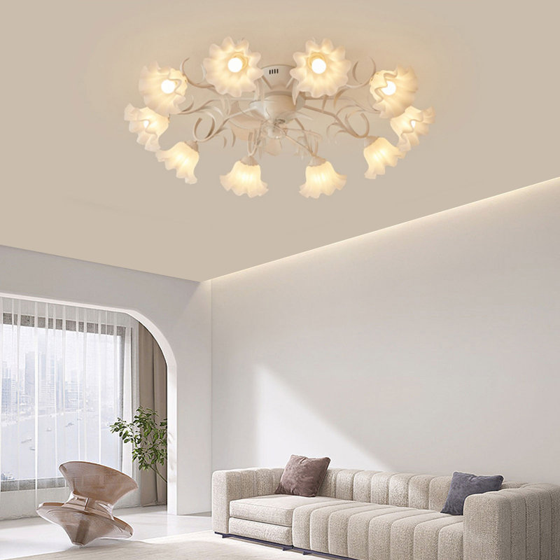Ventilateur de plafond 41 po avec lumière et télécommande, Blanc