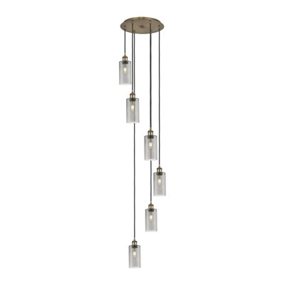 Caius - Luminaire suspendu 6 lumières à cordon