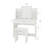 Adjustable Mirror One Drawer Vanity Table, Spacious Storage, Comfortable Seating, Sleek White Design, Particle Board + , 35.35 In Depth, 15.67 Width Table With Drawer, Mirror, Ample Open Shelves,