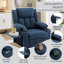 Fauteuil inclinable de massage lombaire chauffant de 31,9 po de largeur, moderne et classique avec table basse et porte-gobelets-2135637356