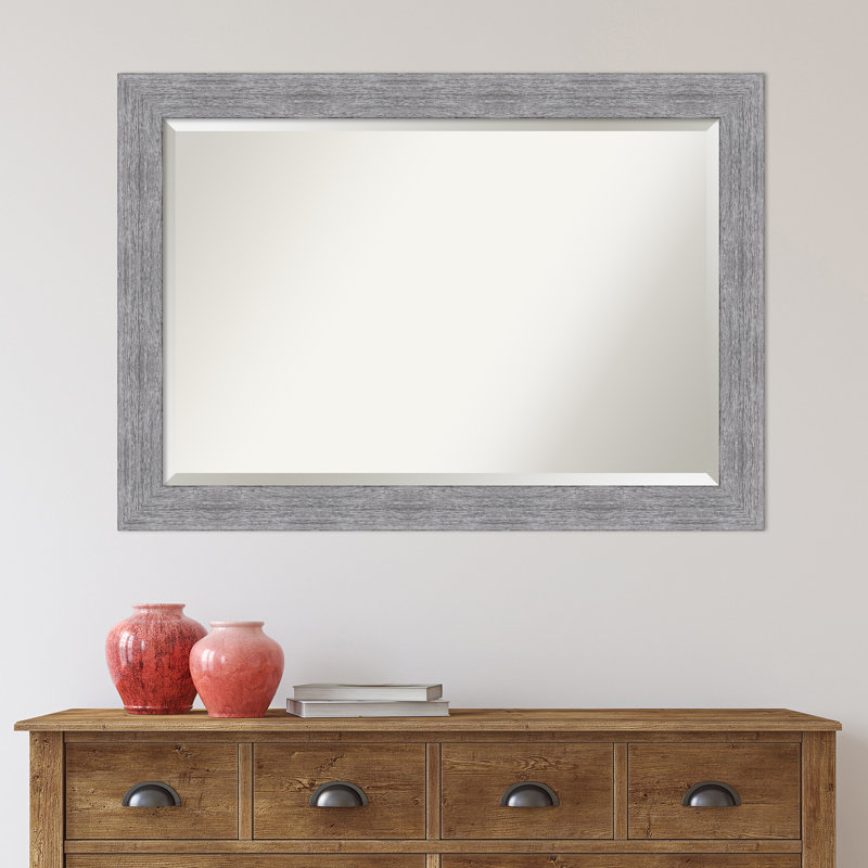 Turbeville Flat Wall Mirror, 29" x 41", Gray