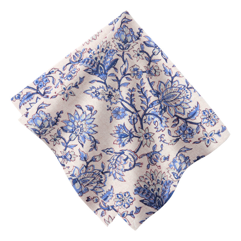 Jardin Secret Napkins, Beige, Blue