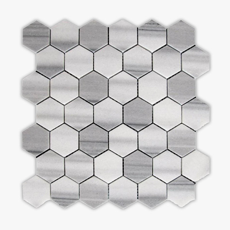 Equador Polihsed Hexagon 12" x 12" Marble Honeycomb Mosaic Tile