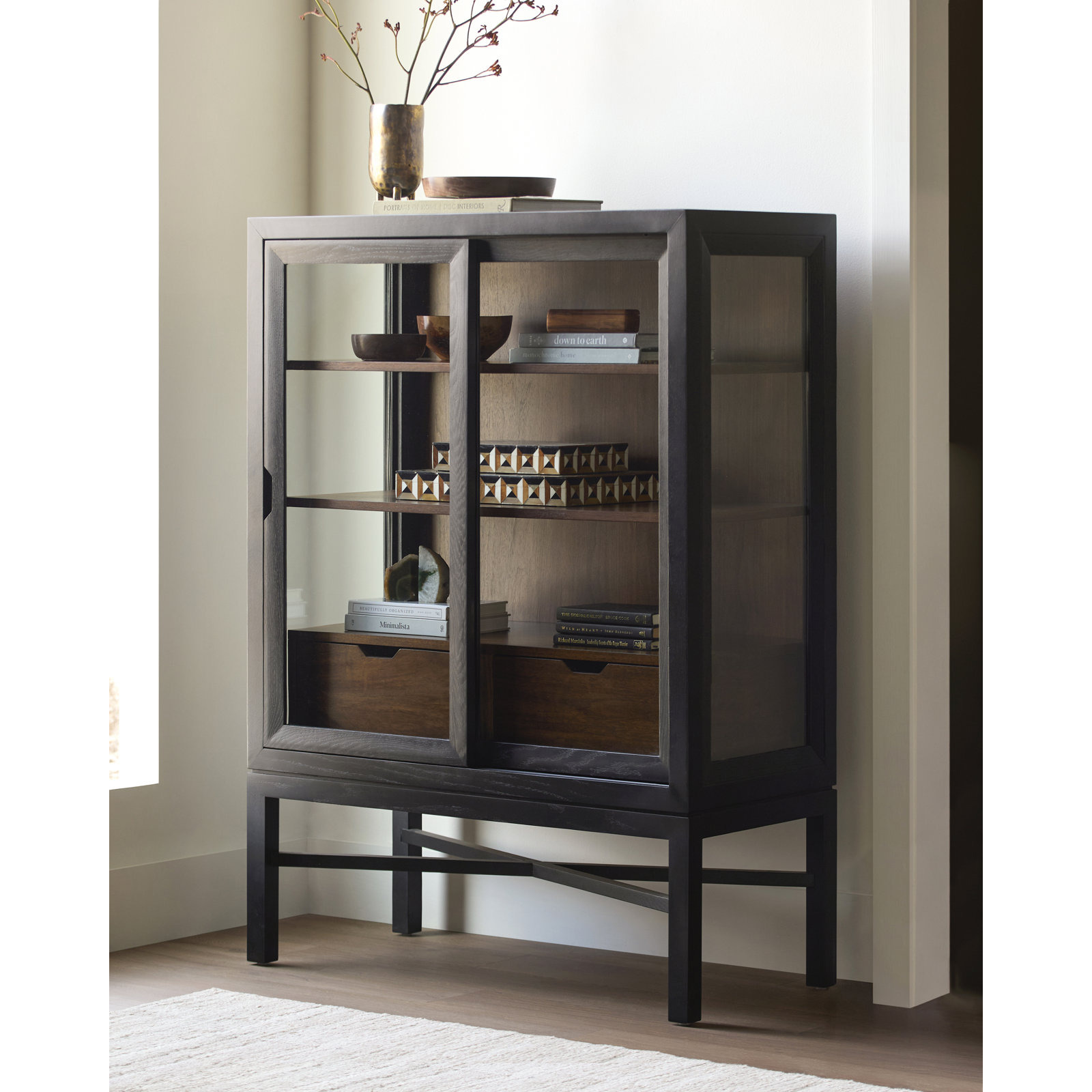 Marin 40" Oak Bookcase, (4 Shelves) 55"H x 40"W x 18"D