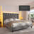 Bed Frame With 51"High Velvet Upholstered  Wingback Headboard, Platform Bed With Charging Station And Led Lights-655026587-655026585