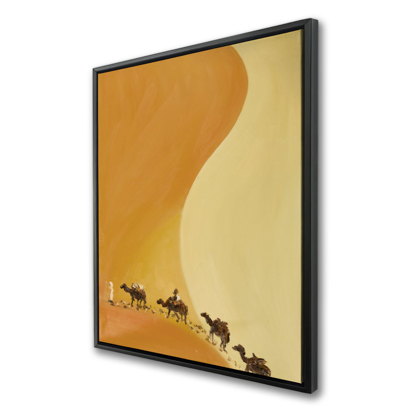 Désert du Sahara avec toile encadrée de chameaux - Décoration de chambre à coucher