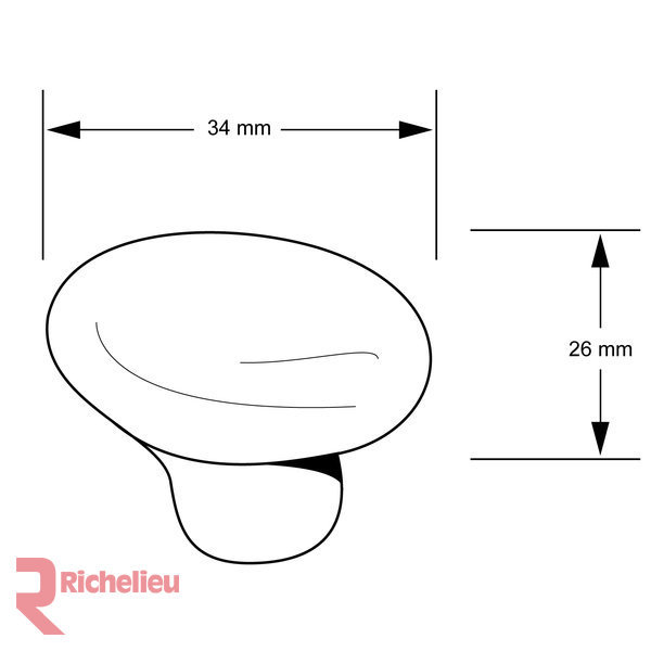 1 5/16" Diameter Mushroom Knob