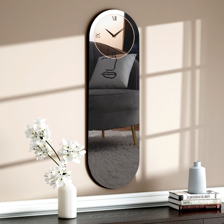 Jeni Mirrored Oval Wall Clock