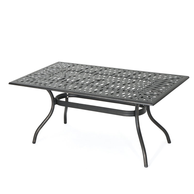 Table de patio 68 po rectangulaire avec accents en cuivre