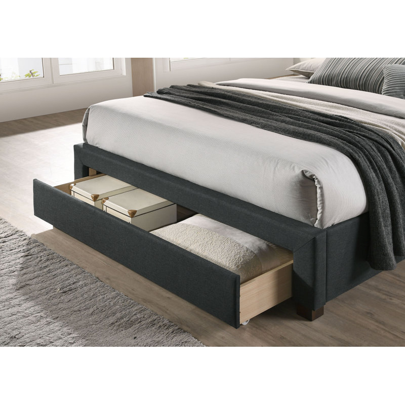 Upholstered Platform Bed, California King, Black