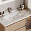Ensemble de meuble-lavabo simple 36 po avec plateau en pierre frittée, porte murale V certaine avec porte en acrylique et tiroir en U