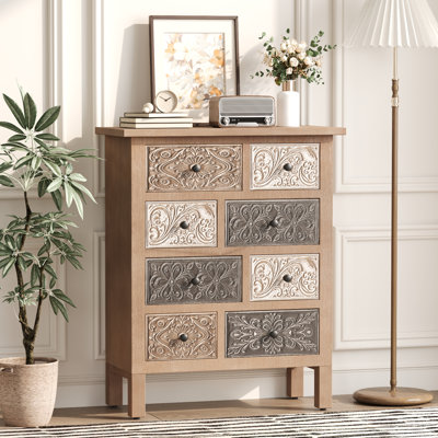 Commode d'appoint de rangement 8 tiroirs Vintage