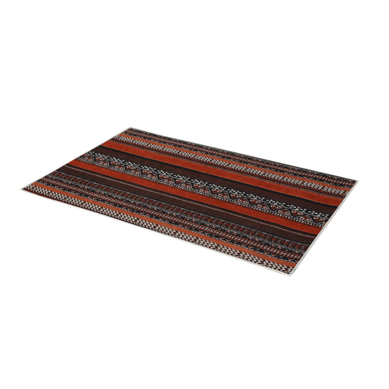 Soft Hall Carpet 2.6 x 4.9 Feet | 100% Polyester, 0.04 in Pile Height | Antibacterial, Non-Slip Underside | Woven with 3D Digital Printing | Machine Washable | Durable & Stylish for Entryways & Living Rooms