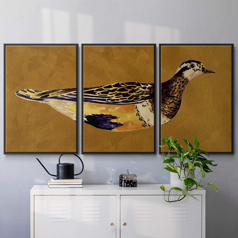 3 pièces Feathered Friend II, H 24 po x l 48 po x P 2 po, Noir