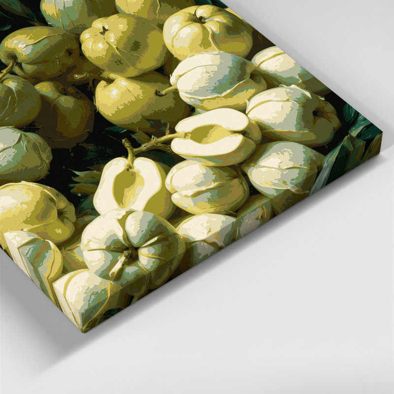 Fruit White Sapote Green Canvas Wall Art, 16" H x 16" W