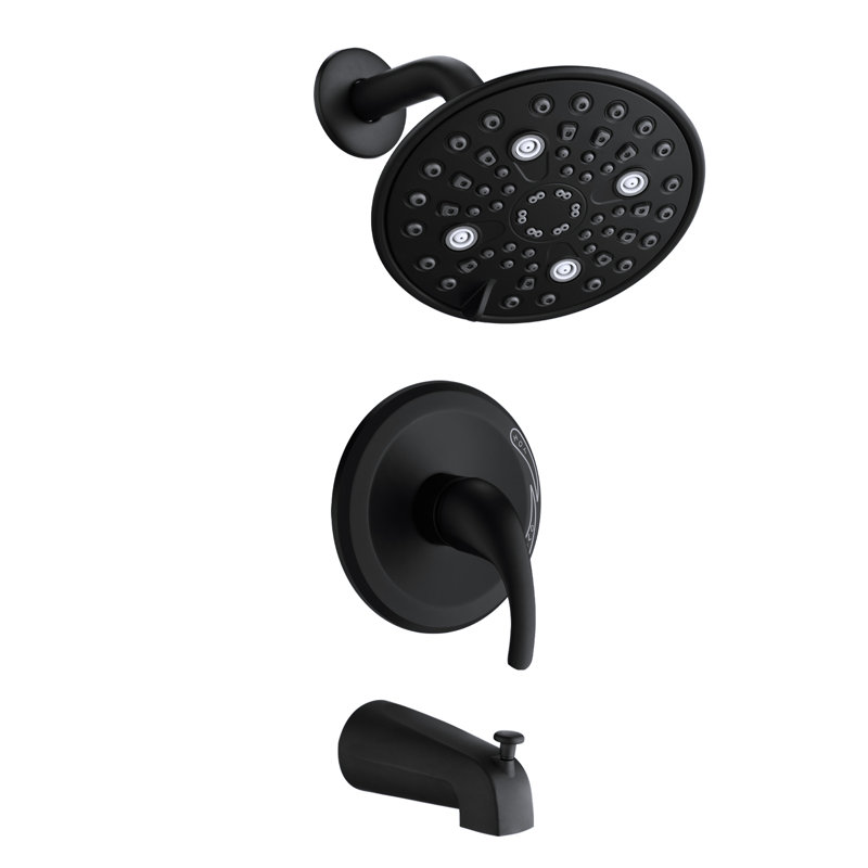 Robinet de douche et bec de baignoire noir mat