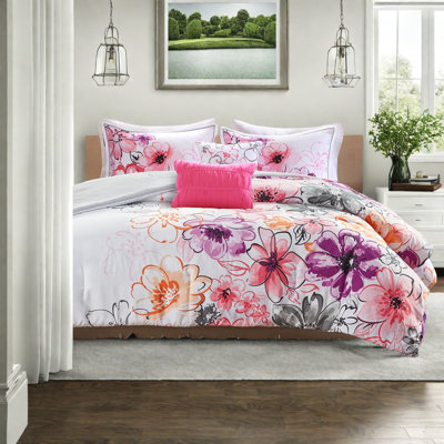 Ensembles de literie antimicrobiens en polyester, édredon floral pour la maison