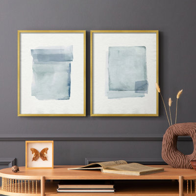 Aquarelle, lentille I - impression encadrée de qualité supérieure - prête à être accrochée - aucun clou requis - aucun clou requis