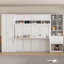 Système de lit mural grand lit avec placard intégré, tiroirs de rangement et tablettes - Solution de lit escamotable tout-en-un peu encombrante