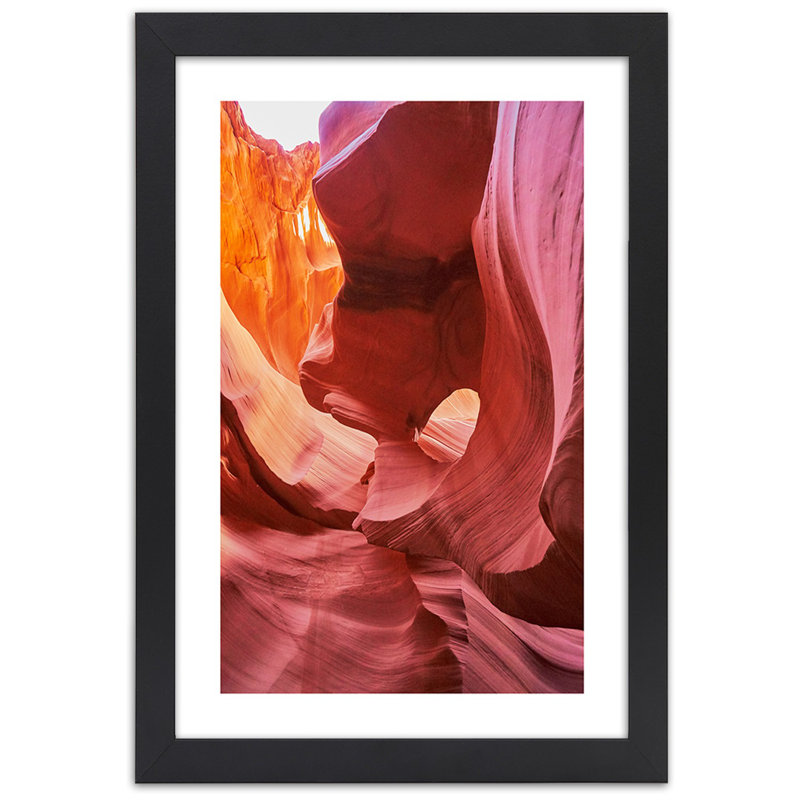 Canyon - Single Picture Frame Print, 60 cm H x 40 cm W, Black