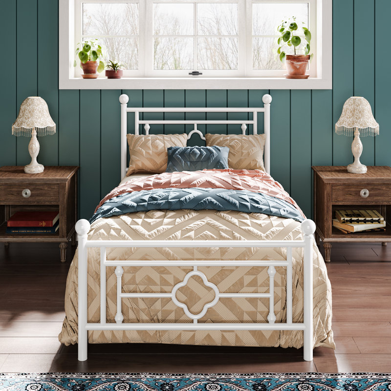 Erberto Platform Bed, White, Twin