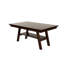 Table de salle à manger contemporaine en noyer foncé, tablette incluse, table en bois d'hévéa avec placage, base-978083808